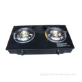 Tempered 2 burners glass table gas stove